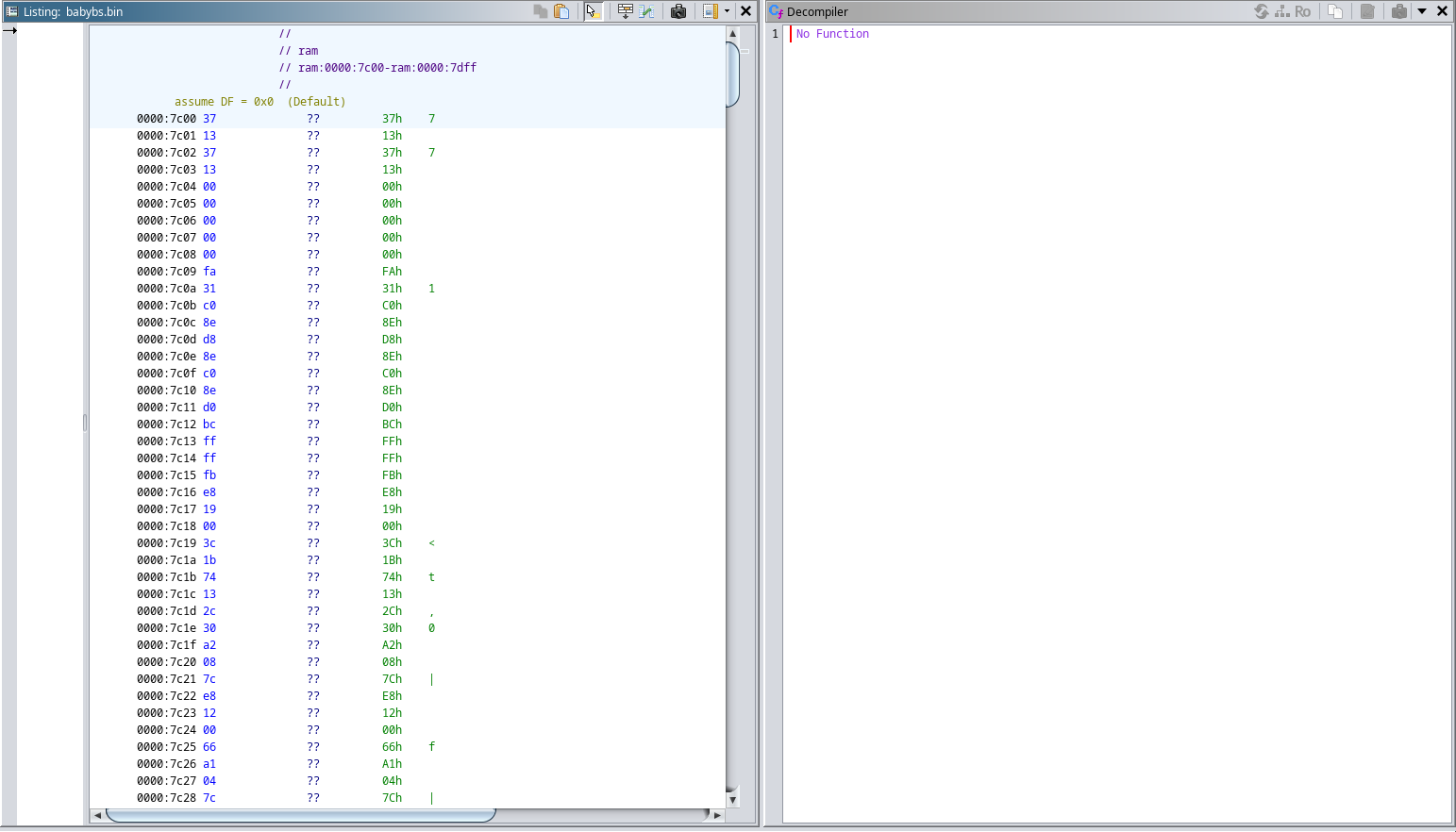 “blank decompilation list”